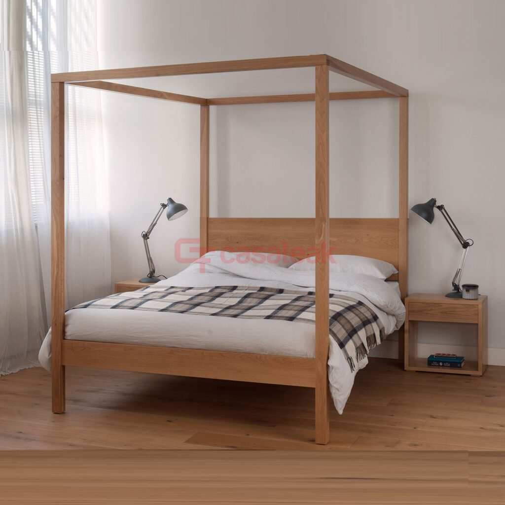 Destro 4 Poster Bed Teak Wood