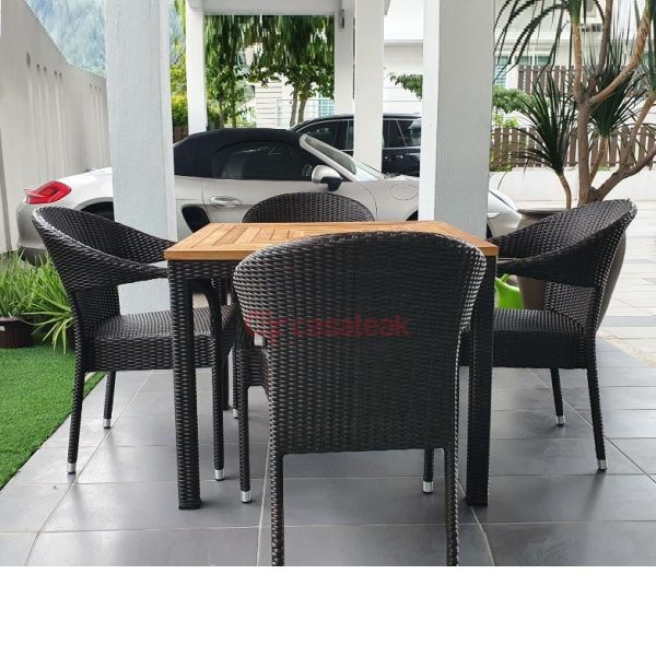 Outdoor Dining Set Valencia DarkBrown