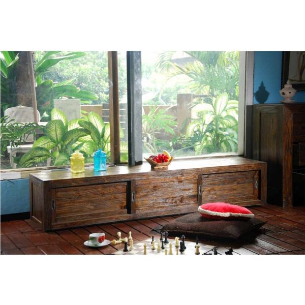 Recycled tv cabinet in pj, solid teak wood tv console