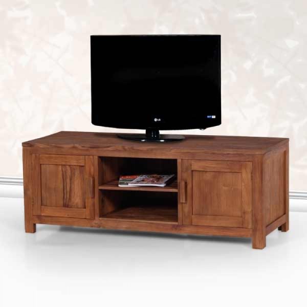 Rustic teak tv console