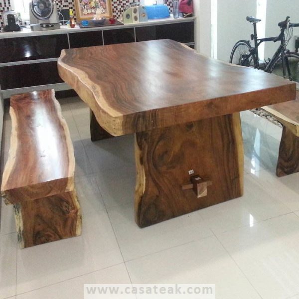 Suar Wood Table, raintree dining table PJ, Solid wood table,