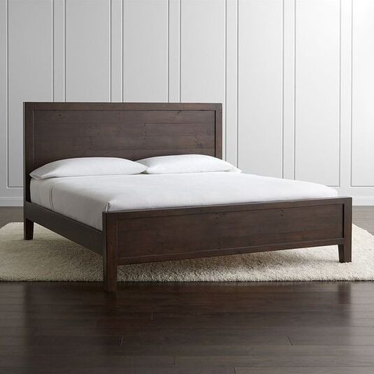 Twist queen bed frame made of solid teak wood