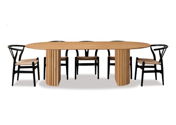 Oval shape dining table