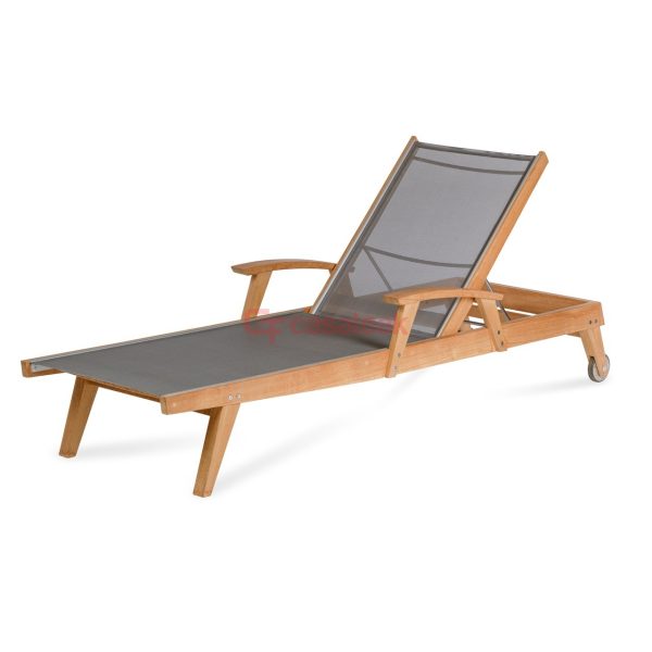 Teak Batyline Lounger