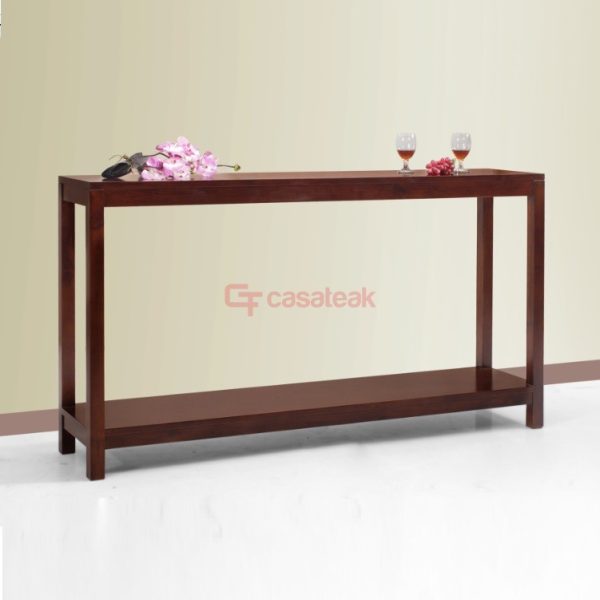 teak console table