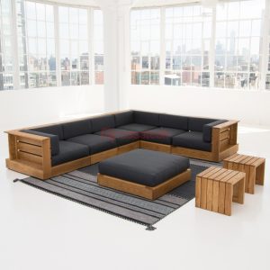 Large Teak Wood Sofa