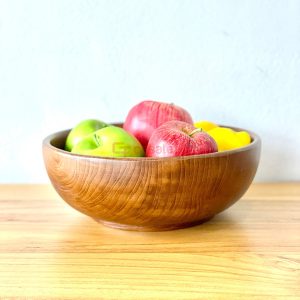 Teak wood fruit bowl