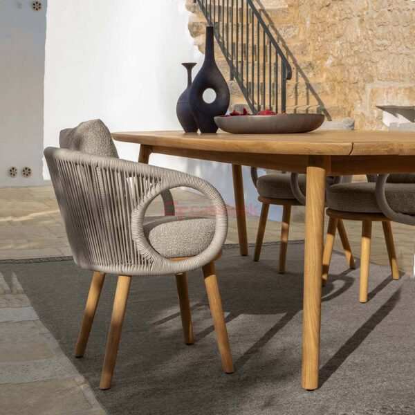 Leto teak wood and rope Dining Chair