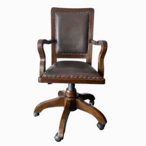 Teak leather office chair